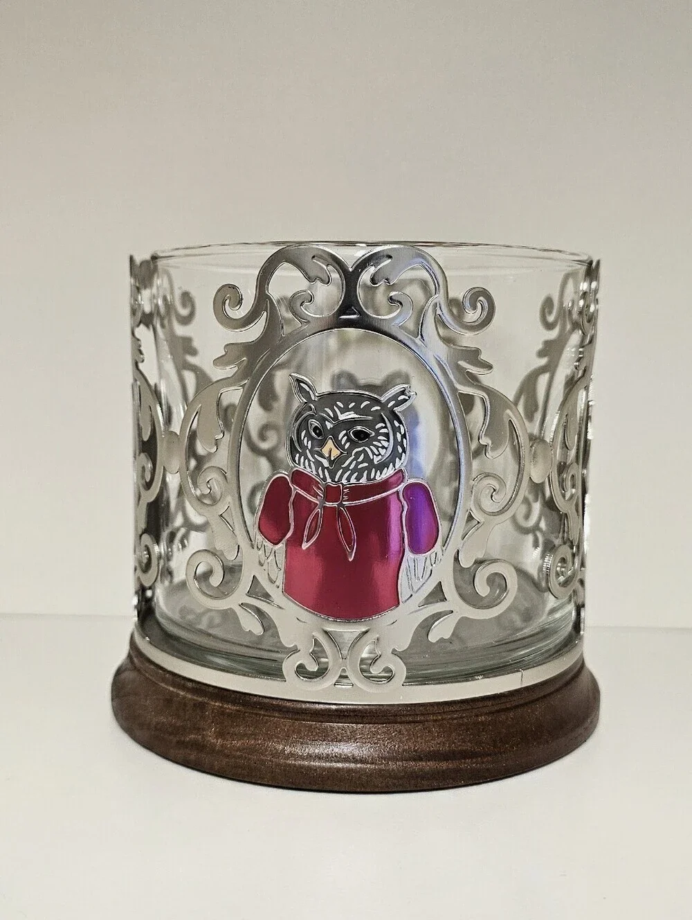 RARE Forest Critters Bath & Body Works Metal Candle Holder Fox Owl Squirrel NWOT